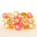 Vintage 1960s Bracelet Pink Coral Orange Peach Cream Multi Strand Memory Wire