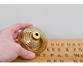 1930s perfume Bottle / 30s Irice Gold Striped Glass Perfume Bottle