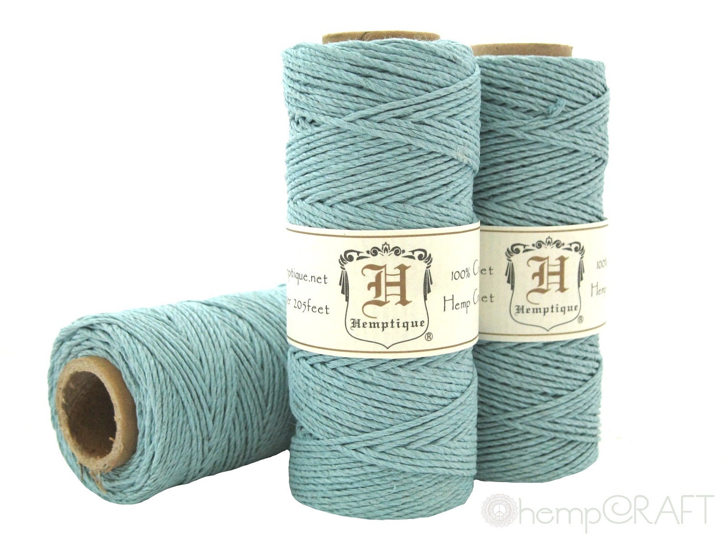 Hemp Twine, Sky Blue High Quality 1mm Colored Hemp Craft Cord