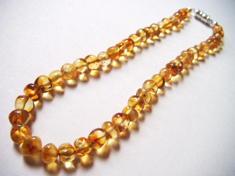 Golden Honey 100% Genuine Baltic Amber Teething Necklace Made to Order, in the USA