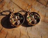 Mother's Day band of gold 14kt Yellow Gold 5 grams not scrap Folk Art Tree of life love Emeralds Eternity Ring Pendant FREE US SHIP