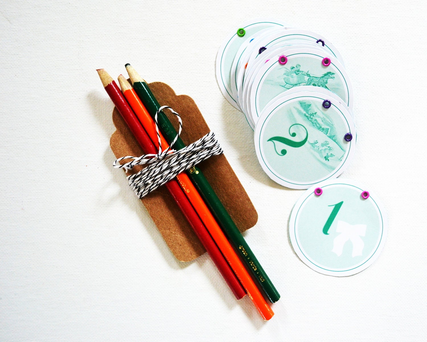 Color by Number Countdown to Christmas garland- 5 available