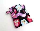 Cell Phone iPod Cozy- Bright Sleepy Owls