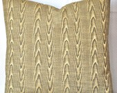 Green & Golden Woven Faux Bois Pillow Cover - 20 x 20