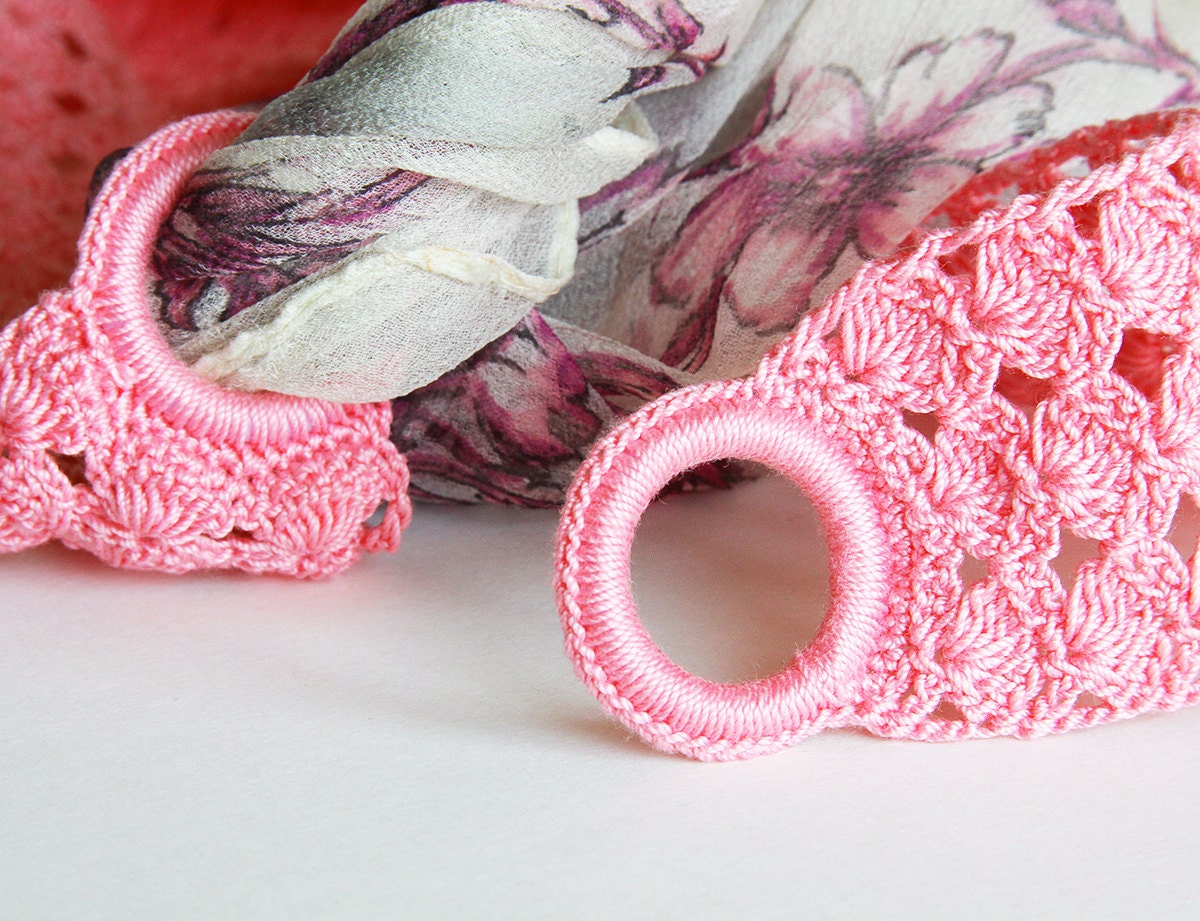 Pink Crochet Belt - Vintage style, Adjustable, Plus size, Mercerized cotton lace fashion, Waist belt wear