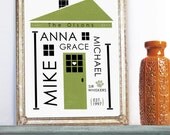 Personalized House Family Name Print   11x14