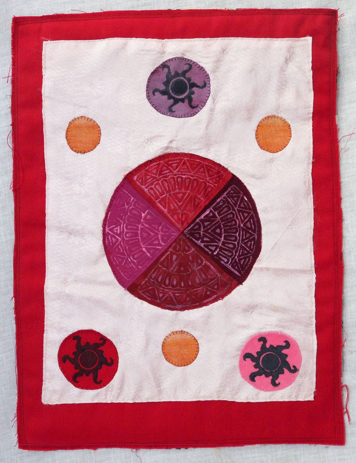 Art Quilt - Pink Mandala - Miniature