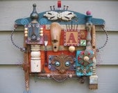 Back In Style, Original Found Object Wall Assemblage by Fig Jam Studio