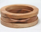 skinny trio - natural wood bangles in maple - small