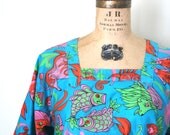 vintage 1960's smock / tunic top ASTROLOGICAL SIGNS neiman marcus BOHO hippie