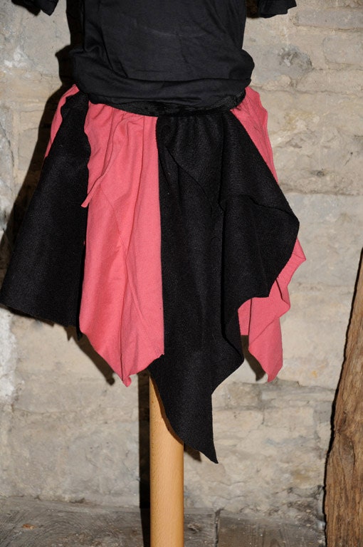 Fairy skirt Ragged Cinderella skirt Pink and black ballet dance skirt Age 8 9 10 yrs dance costume Upcycled clothing