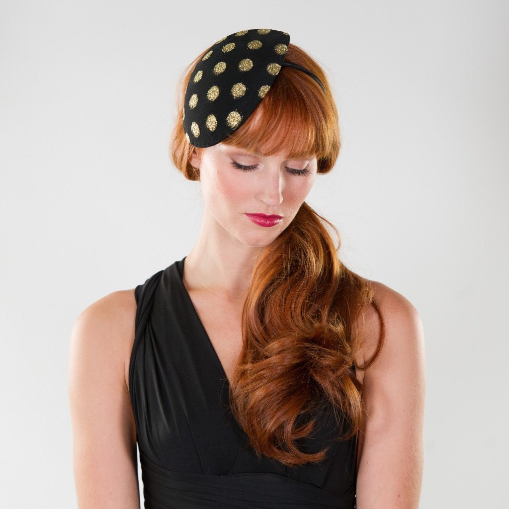 Holiday Party Winter Fascinator Large Teardop Headand