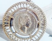 Vintage Astrology Chart  Ludovicus II, Bavaria Rex Necklace Pendant