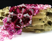 Pink  Woven Crystal Bracelet