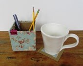 Fabric Wrapped Pencil Cup / Pencil Box, Craft Organizer for the Office, Studio, or Dorm