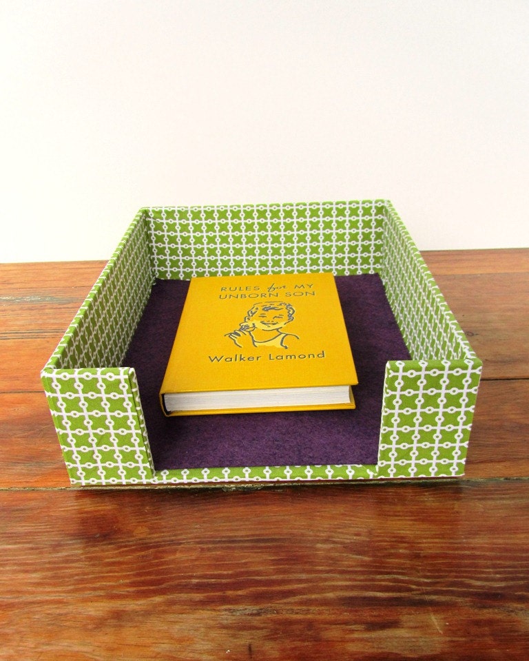 Fabric Wrapped Paper Tray/Inbox for Office, Studio,  or Dorm