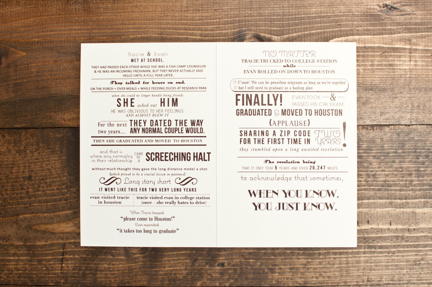 Vintage typography our story-save the date, wedding invitation or program