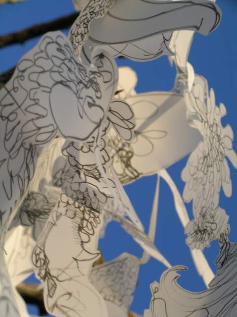 Paper Sculpture Installation- fine art photography print, nature kitchen / bedroom art- 8x 10