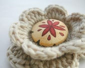 Autumn Flower Crochet Brooch