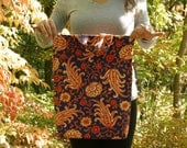 Vintage 70s Hand-Made Paisley Florentine Printed Canvas Tote Eco Shopping Bag - OOAK