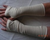 Ivory Arm Warmers Fingerless Gloves, Texting Gloves, Driving Gloves, Hand Warmers, Mitts, Arm Gloves, Gloves, Arm Sleeves