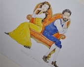 Shakespeare, 'Much Ado About Nothing' literary art print: Beatrice & Benedick