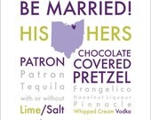 Custom Wedding His & Her Drink Sign