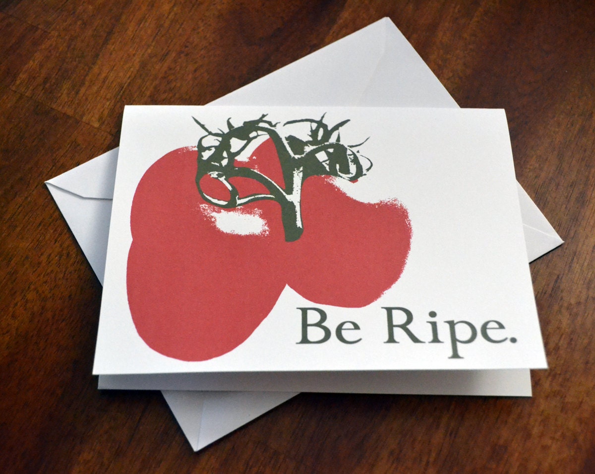 Recipe Card, Tomato, Card, Stationery, Greeting Card, Note Card, Thinking of You, Garden, For Him, For Her, Humorous, Funny, Over the Hill