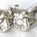 Steampunk - FOX HEAD - Men's Cufflinks Cuff Links - Wolf - Antique Silver - By GlazedBlackCherry