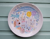 Baby Birth Plate - Woodland Picnic, Blue Shades