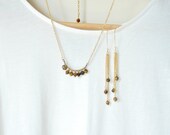 tiger's eye    necklace and earrings set tiger's eye   gold chain