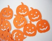 25 Bright Orange Jack-o-Lanterns Pumpkin punch die cut confetti embellishments - No875