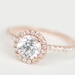 Certified Premium White Sapphire Diamond 14k Rose White or Yellow Gold Halo Engagement Ring