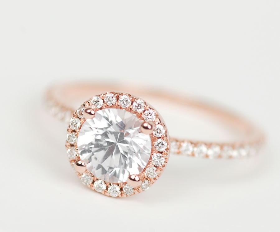 White Gold Rose Gold Engagement Ring Images