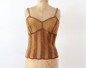 1970s Suede & Knit Tank // Vintage Bohemian Top