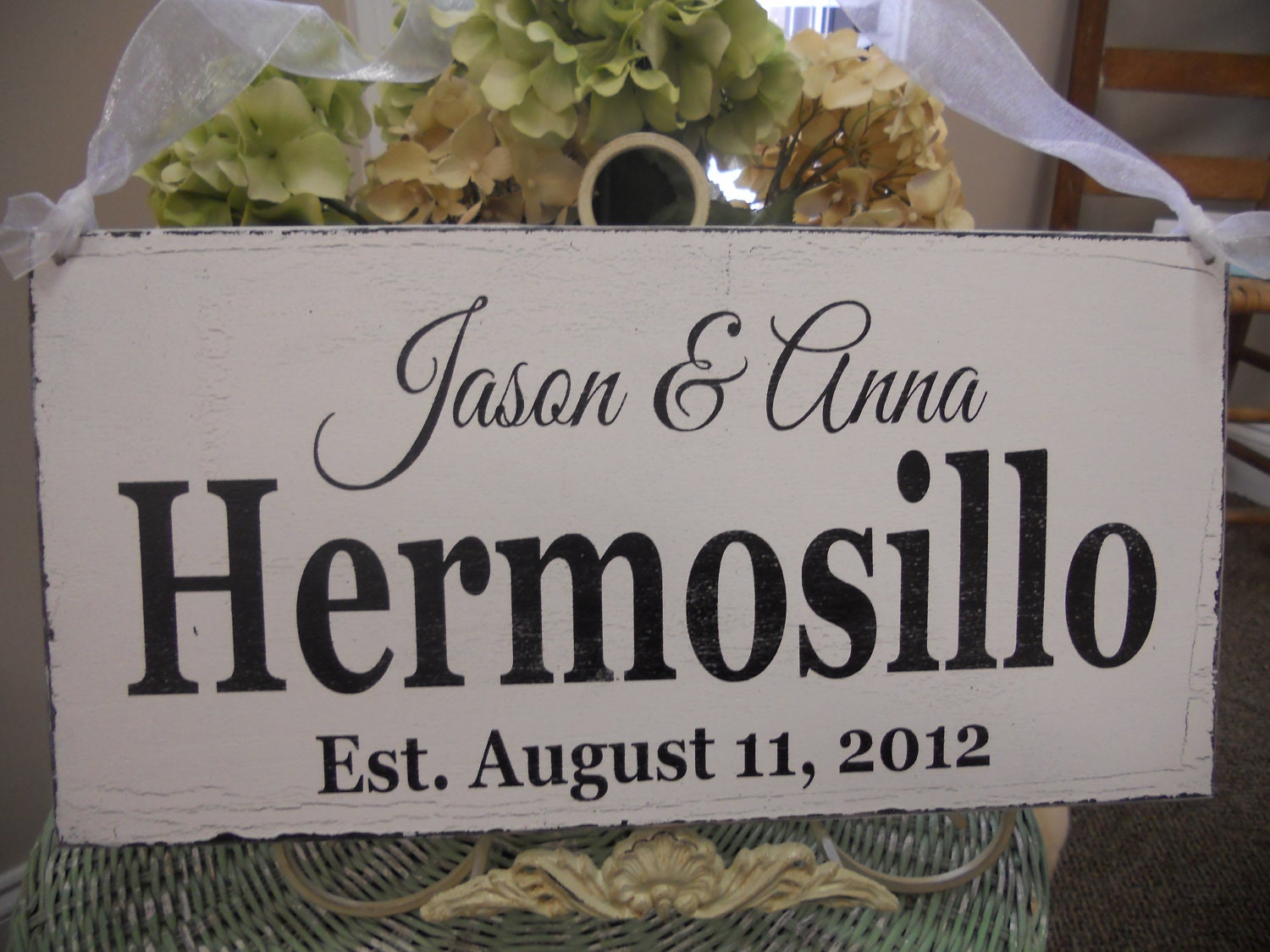 Wedding Signs, Uncle Here comes your bride, Reversible Personalized established date distressed sign.