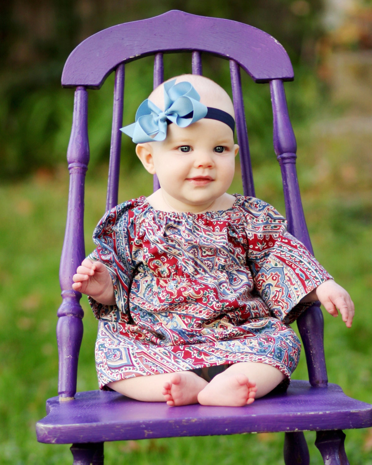 ON SALE Eco Friendly Gypsy Frock long sleeves SIZES 6 months through 6 years