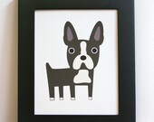 Boston Terrier illustration. 8" x 10"