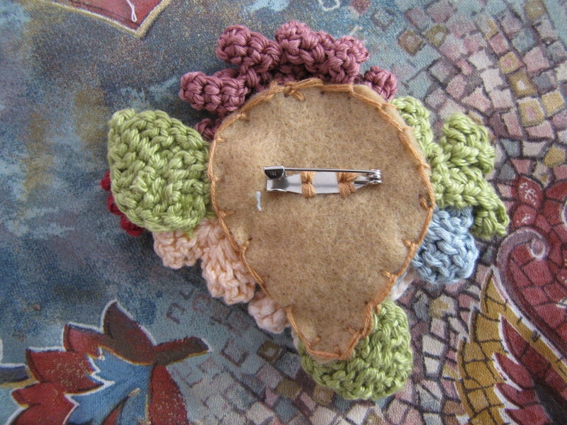 Romantic crocheted brooch - crocheted flowers -Bloom Collection 2012