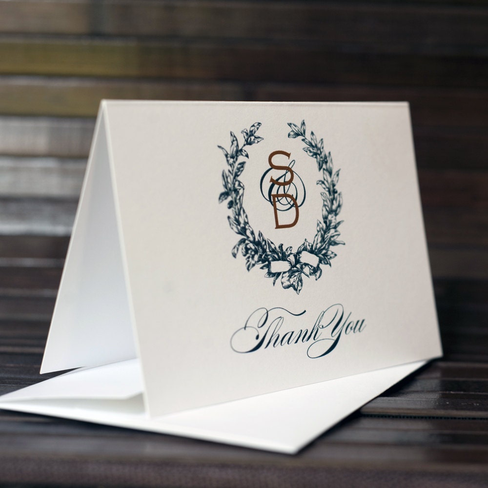 Monogram Wedding Invitations Vintage Style Wedding Invitations Gold Wedding Invitations Formal Wedding Invitations Sample