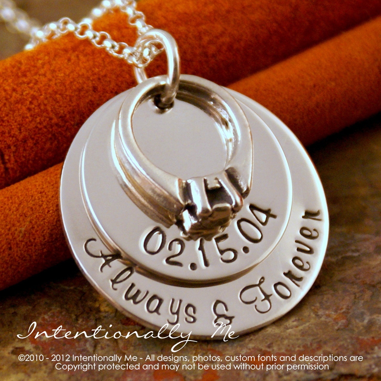 Hand Stamped Anniversary Necklace - Personalized Sterling Silver Jewelry - My Anniversary Deluxe