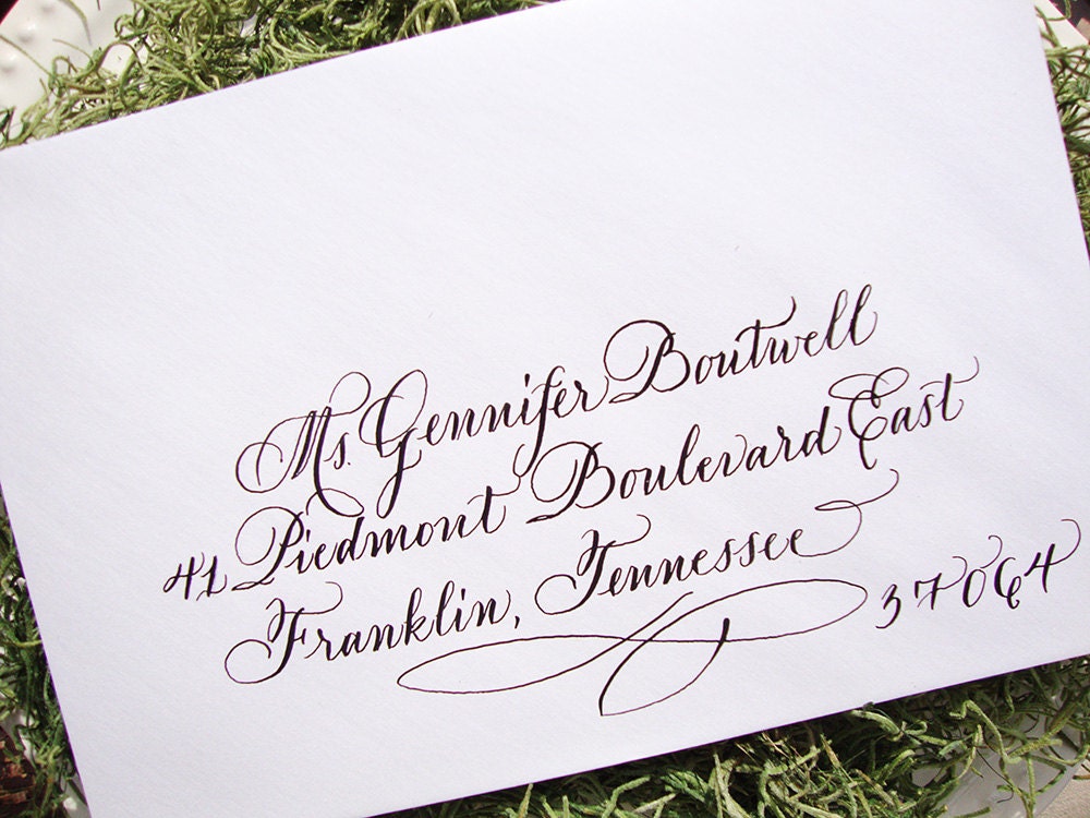 Wedding Envelope Calligraphy---Hand Written Envelope Addressing--The Dianna Font