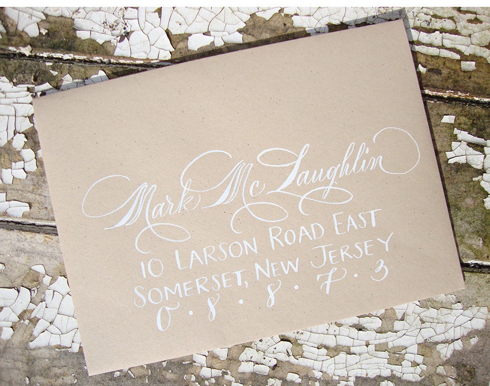 Wedding Calligraphy---Hand Written Envelope Addressing--The Katie Style