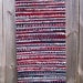 Handwoven rag rug - 1.96' x  4.26'- black, white, red