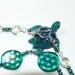 Crystal Ocean Czech Lentil Glass with Spotted Luster Beaded Handmade Necklace with Sterling Silver Flower Toggle
