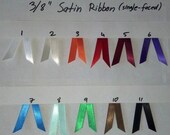 Satin ribbon 3/8" wide, Single Faced - great for hair accessories, floral, crafts, card making