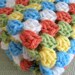 Crochet baby blanket granny square afghan blue green white orange yellow crib stroller handmade baby boy girl