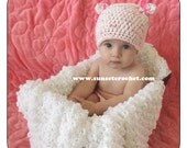 Little Kitty Bows Beanie Crochet Hat Pattern (289)