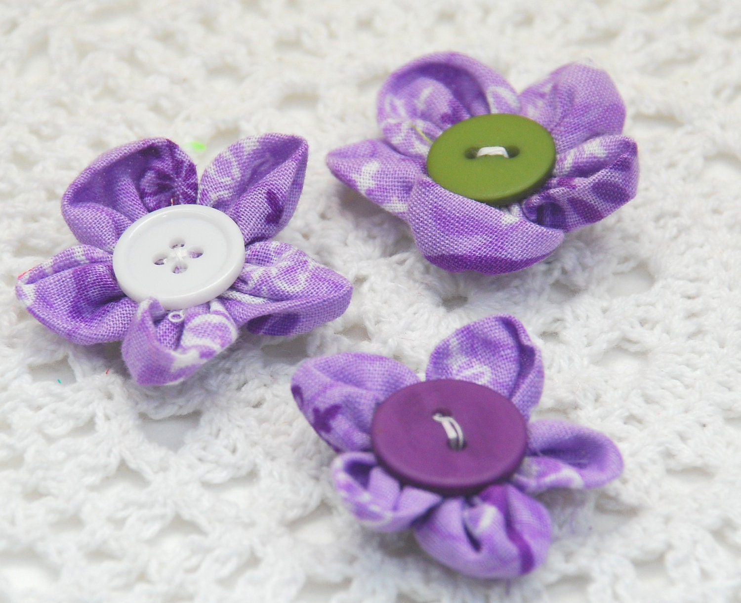 Fabric Flowers, Five Petal Fabric Flower Enbellishment, Flower Applique