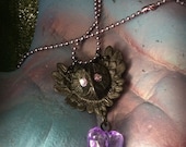 Spooky Owl necklace (purple and black) SALE